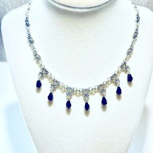 Brighton Retired Vivaldi Black Teardrop Scroll Necklace